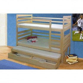 מיטת ילדים 3 קומות עץ מלא דגם פלוטו 3