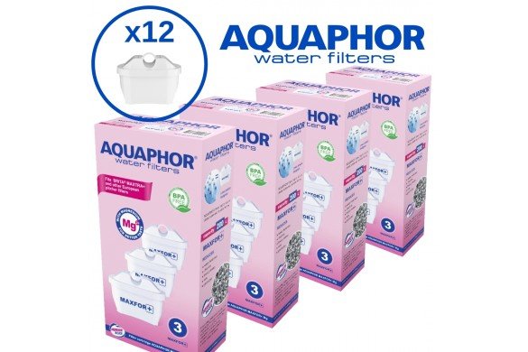 Фильтры для воды AQUAPHOR MAXFOR (комплект из 12 штук)